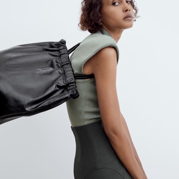 NWT Zara Drawstring Closure Tote Bag - Picture 8 of 10